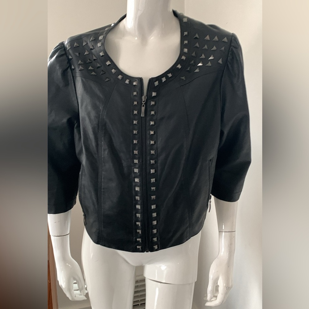Love & Legend Black Studded Faux Leather Jacket